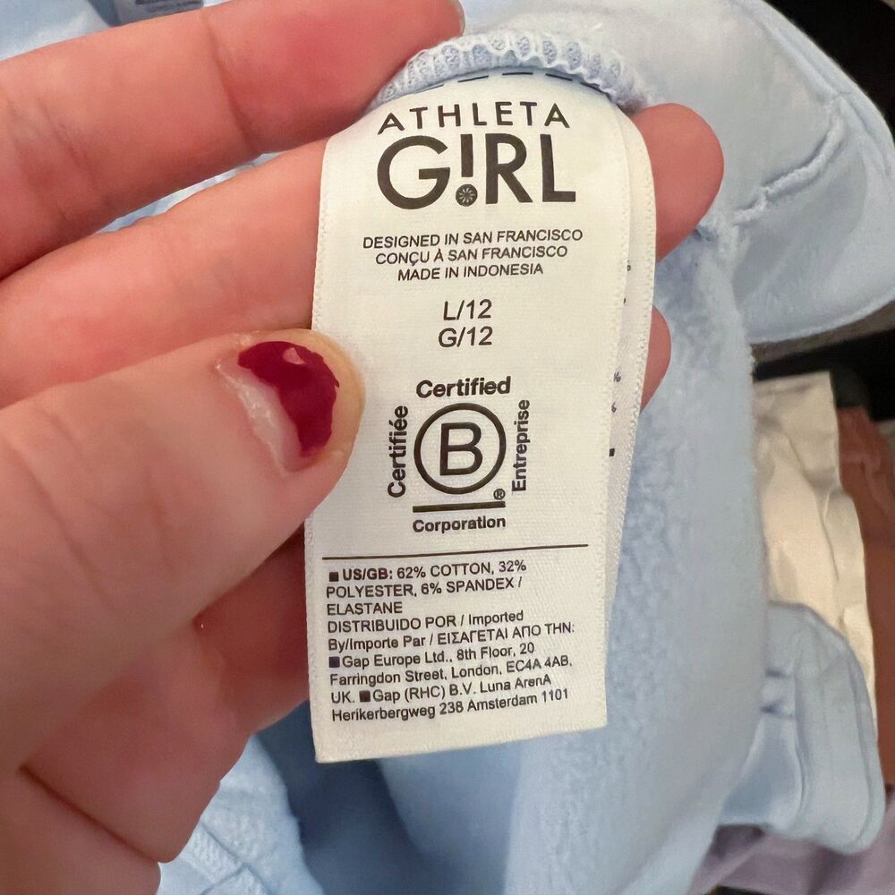 Athleta Girl RetroActive Oversized Shacket Ice Blue Button Up Size L/12 Girl's - Picture 6 of 7